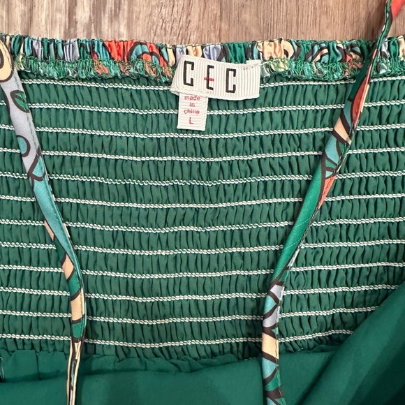 TCEC Paisley Spaghetti Strap Dress Boho Colorful Silky Maximalist Sz L - Picture 7 of 11